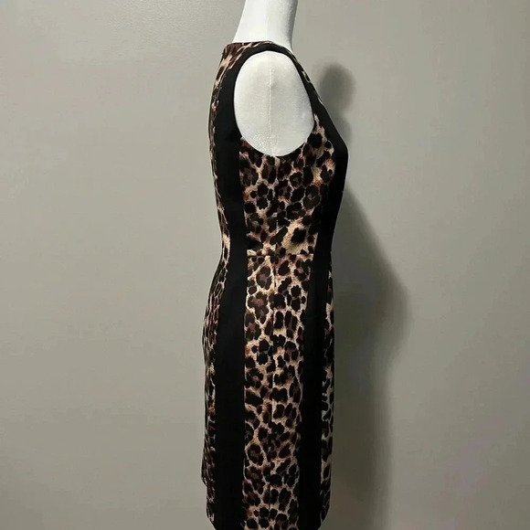 Tahari Arthur S. Levine Cheetah Print Sleeveless Sheath Dress - Picture 5 of 15
